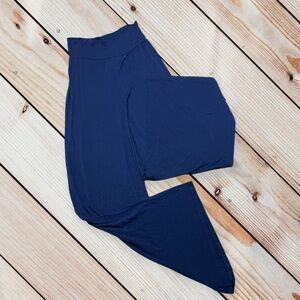 Super Line L navy high waisted wide legging pants